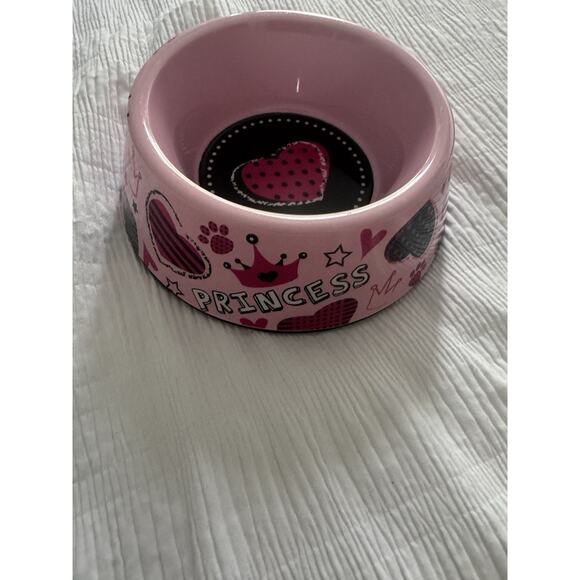 Whisker City Pet Bowl Cat Dog Pink Princess Crown Dishwasher Safe Pretty - Picture 1 of 7